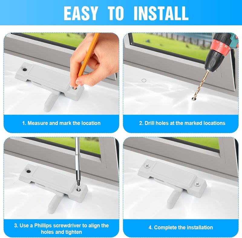 HIMOMO 10 Pack Window Latch, White Window Locks Replacement Cam Action Sash Locks Window Latches Replacement Sash Locks for Vertical and Horizontal Sliding Windows Double Hung Windows - Image 3